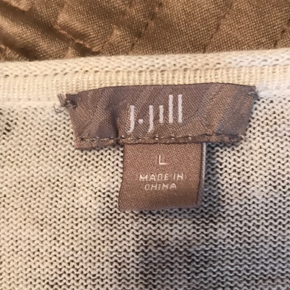 J. Jill sweater, black, brown, white pattern, L - Picture 3 of 6
